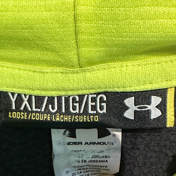 Under Armour Storm Kids Black Hoodie with Yellow Logo - Picture 2 of 6